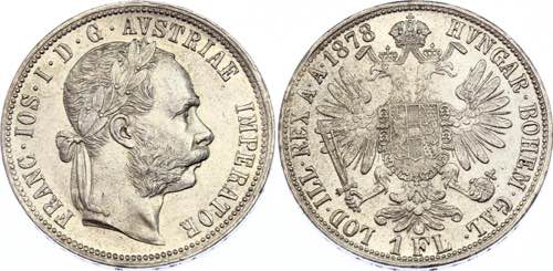 Austria 1 Florin 1878 - KM# 2222; ... 