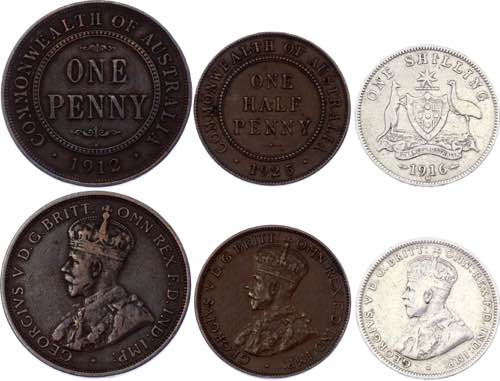 Australia Lot of 3 Coins 1912 - ... 