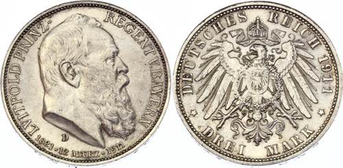 Germany - Empire Bavaria 3 Mark ... 