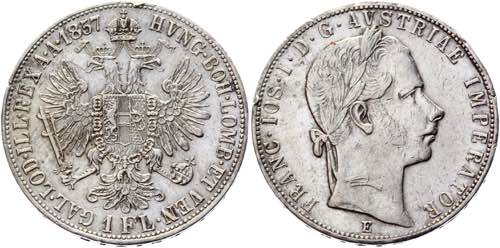Austria 1 Florin 1857 E Key Date - ... 