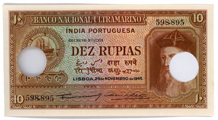Portuguese India 10 Rupias 1945 ... 