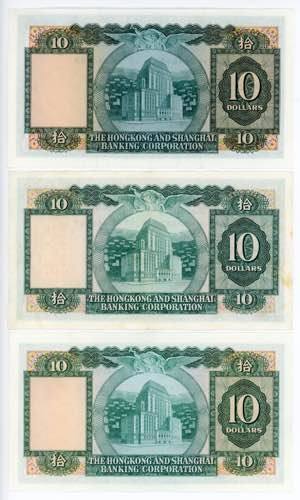 Hong Kong 3 x 10 Dollars 1975 - ... 