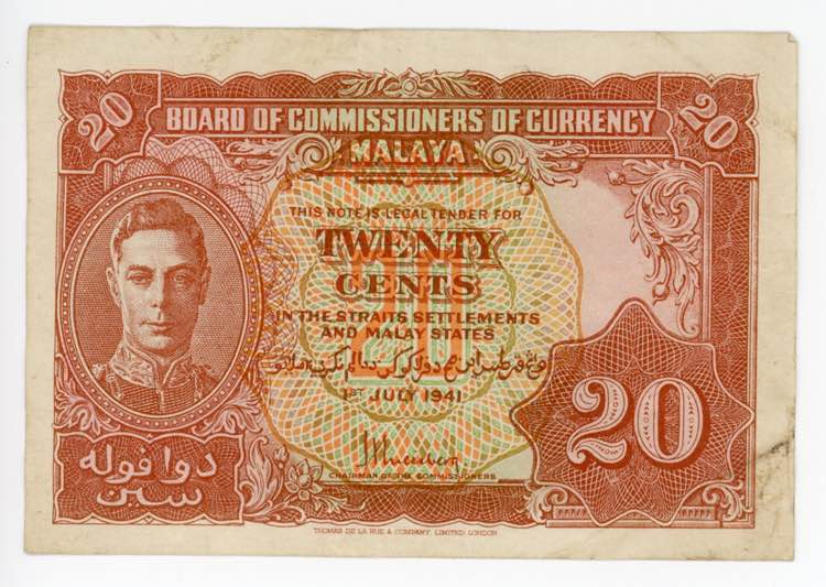 Malaya 20 Cents 1945 (1941)