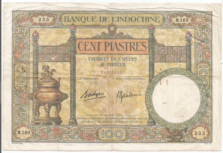 French Indochina 100 Piastres 1925 ... 