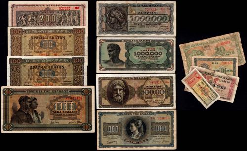 Greece Lot of 12 Banknotes