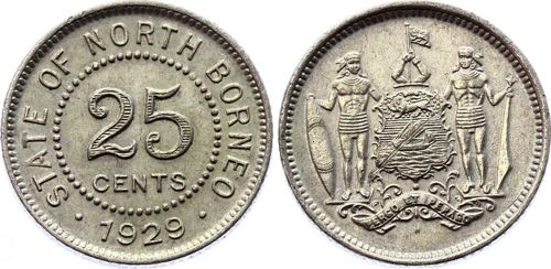 British North Borneo 25 Cents 1929 ... 