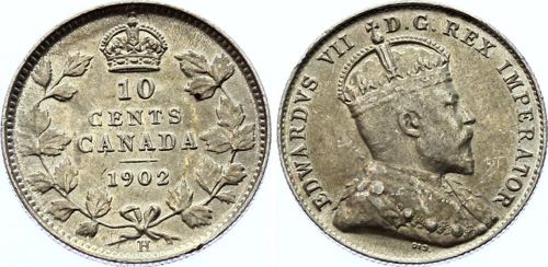 Canada 10 Cents 1902 H