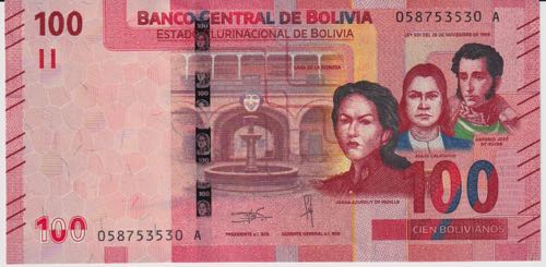 Bolivia 100 Bolivianos 2018 