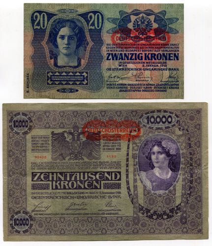 Austria Set of 2 Notes: 20 Kronen ... 