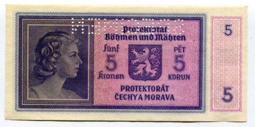 Bohemia & Moravia 5 Korun 1940 ... 