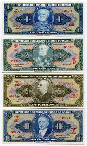Brazil Set of 7 Notes 1953 -67