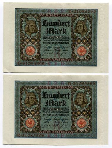 Germany Set of 2 Notes of 100 Mark ... 