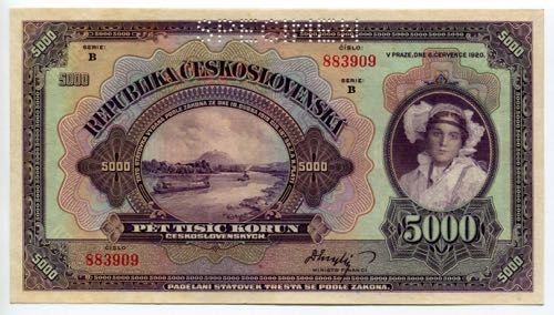 Czechoslovakia 5000 Korun 1920 ... 