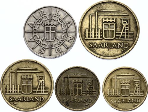Saarland Set of 5 Coins: 10 - 10 - ... 