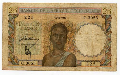 French West Africa 25 Francs 1943 