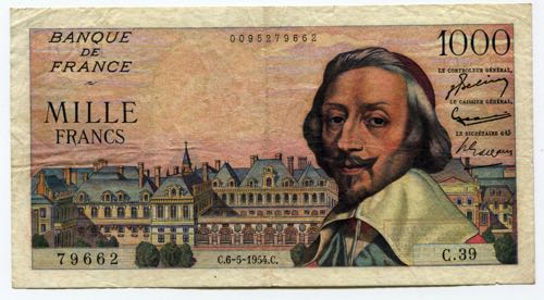 France 1000 Francs 1954 