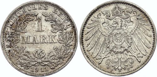 Germany - Empire 1 Mark 1911 F