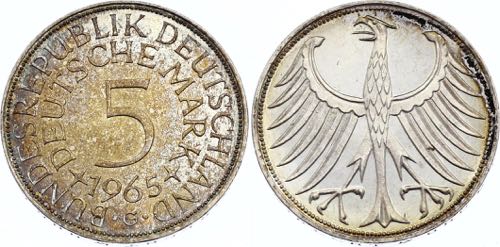 Germany FRG 5 Mark 1964 G