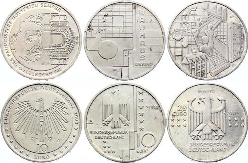 Germany Set of 3 Silver Coins: 10 ... 