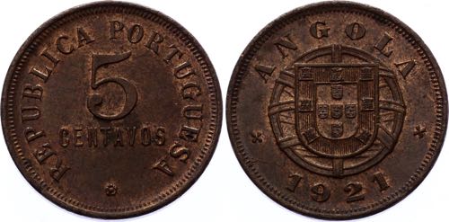 Angola 5 Centavos 1921 