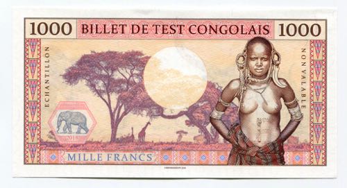 Congo 1000 Francs 2018 Specimen