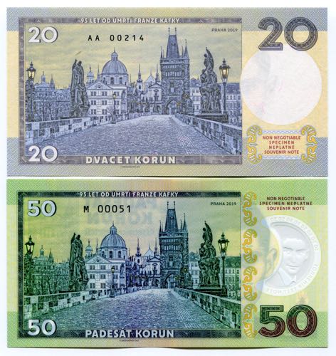 Czechoslovakia Lot of 2 Banknotes ... 
