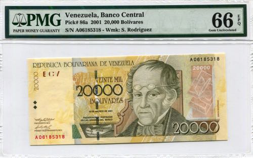 Venezuela 20000 Bolivares 2001 PMG ... 