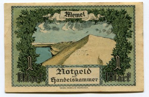 Germany Memel 1 Mark 1922 Notgeld