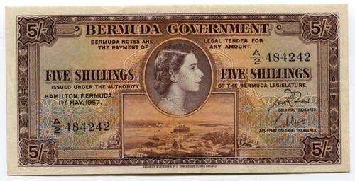 Bermuda 5 Shillings 1957 
