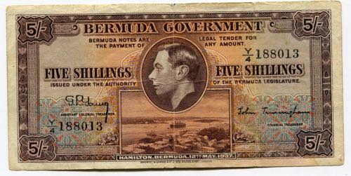 Bermuda 5 Shillings 1937 