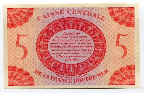 French Equatorial Africa 5 Francs ... 