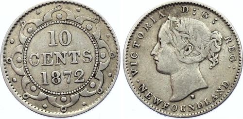 Canada Newfoundland 10 Cents 1872 H