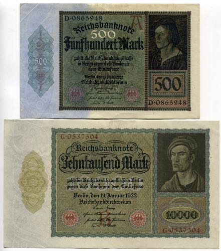 Germany Set of 3 Notes: 500 Mark - ... 