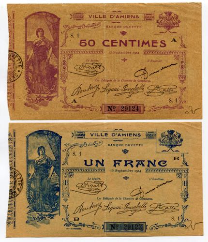 France Set of 4 Notes: 50 Centimes ... 