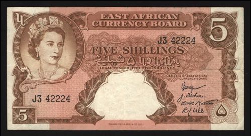 East Africa 5 Shillings 1958 