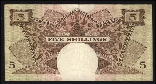 East Africa 5 Shillings 1958 