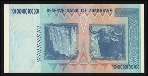 Zimbabwe 100 Trillion Dollars 2008 