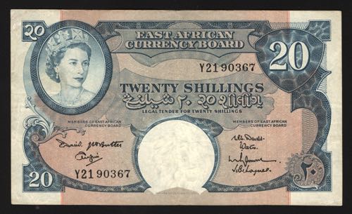 East Africa 20 Shillings 1961 