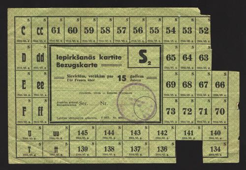 Germany Ration Card 1944 