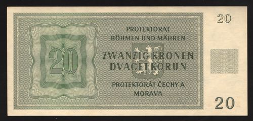 Bohemia & Moravia 20 Korun 1944