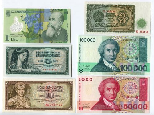 Europe Set of 10 Banknotes 2000 