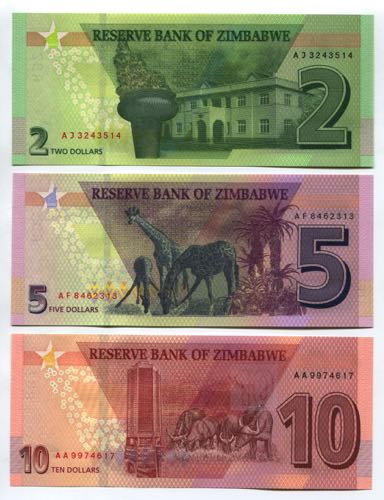Zimbabwe 2, 5 & 10 Dollars 2016 - ... 