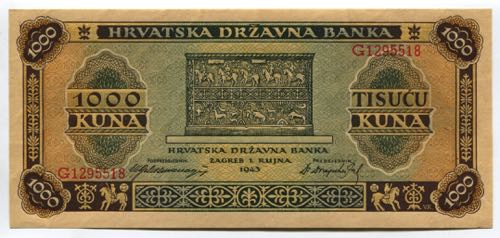 Croatia 1000 Kuna 1943 