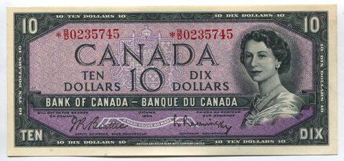 Canada 10 Dollars 1954 Replacement ... 