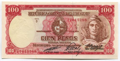 Uruguay 100 Pesos 1939 