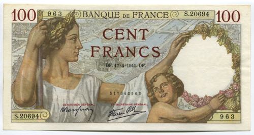 France 100 Francs 1941 