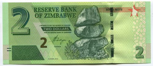 Zimbabwe 2 Dollars 2016 