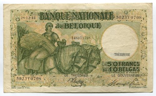 Belgium 50 Francs 1944 