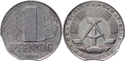 Germany - DDR 1 Pfennig 1975 A ... 