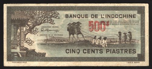 French Indochina 500 Piastres 1945 ... 
